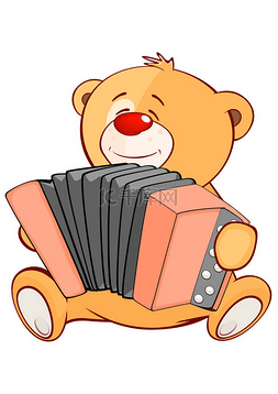 cartoon cute bear with musical instrument 