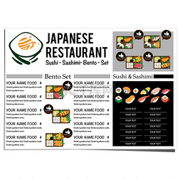 本托寿司集日本餐馆菜单模板设计