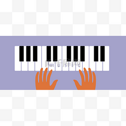 矢量图顶视图图片_手拿着钢琴键，用钢琴音乐和音乐
