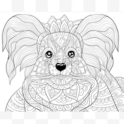 可爱狗狗海报图片_一个可爱的狗与禅宗饰品图像的成