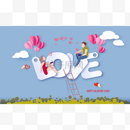 情人节卡片背景图片_情人节卡片与夫妇在爱的心脏