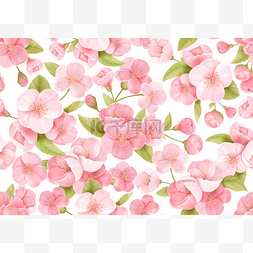 无缝隙背景的粉红色樱花或日本开