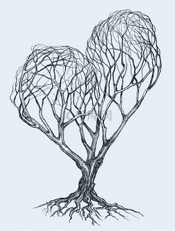 图形的心状的树示意图 
