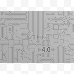 cpu电路板图片_产业4.0 概念作为载体背景与电路