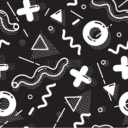 内饰图片_Vector seamless pattern in pointillism, memph