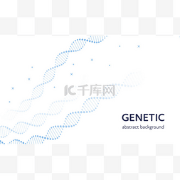 载体遗传抽象横幅模板。蓝色基因