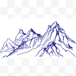 我爱大山。矢量的写意画。为一张