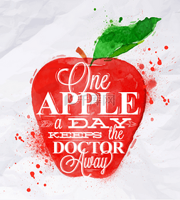 海报水果苹果红