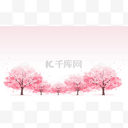 蒙版渐变图片_线的樱花树背景