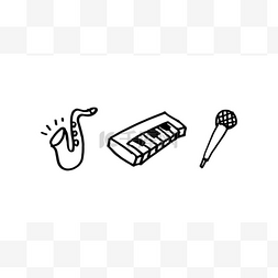 equipment图片_a hand drawn illustration of musical instrume