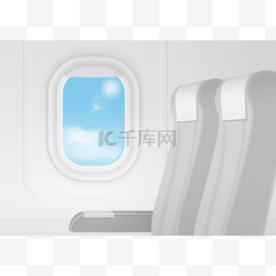 座椅图片_现实的向量飞机运输内部。飞机内