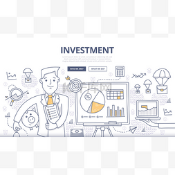 网络宣传设计图片_Investment Doodle Concept