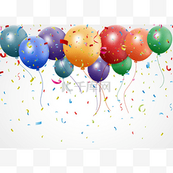 气球与彩带图片_生日庆祝与气球和彩带