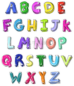 多彩字母手写