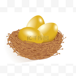 黄金蛋图片_黄金蛋在巢.