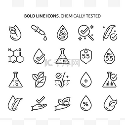 化学测试相关的，粗体线图标。 