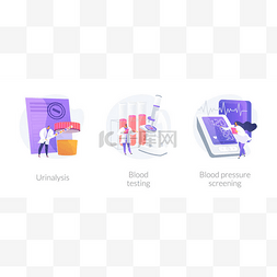 血液卡通图片_临床实验室分析图标卡通集矢量概