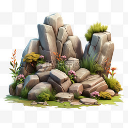 石头质感图片_游戏质感特色石头免扣元素装饰素