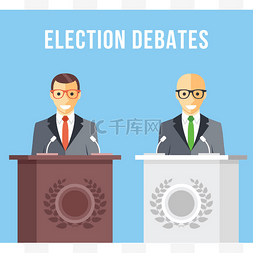 选举辩论、 争议、 社会讨论平面