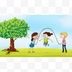 孩子们和一棵树