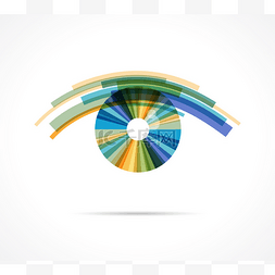 eye图片_Set of colorful eye icons 