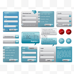 UI表单设计图片_蓝色网站表单按钮设置