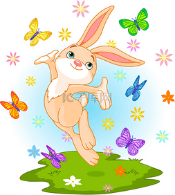 小兔子跳图片_春天的小兔子