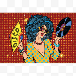 record图片_Disco diva retro lady