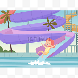儿童游泳素材图片_水上乐园背景。儿童在城市游泳池