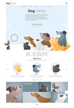 梦想家横幅图片_动物的网站模板横幅和图表与狗 2