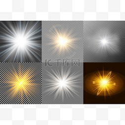 粒子闪烁图片_光能发光的恒星。矢量在透明的背