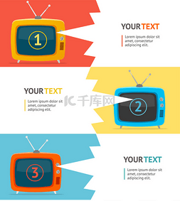 电视选项横幅。矢量