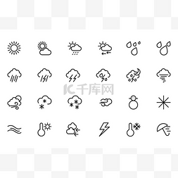 weather图片_Weather Vector Line Icons 2