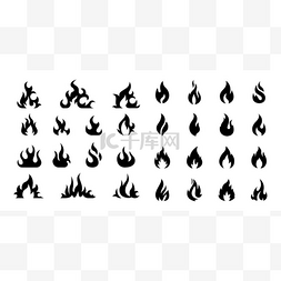 火焰图标图片_矢量火焰图标在白色背景上设置火