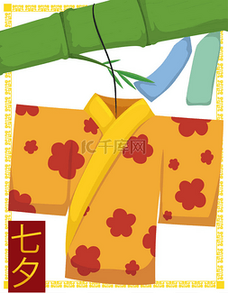 带树枝的花图片_纸和服 (Kamigoromo) 吊的竹分公司为