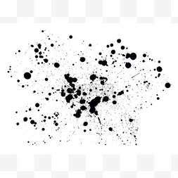 黑色墨滴图片_在白色背景上分离的墨滴 splats