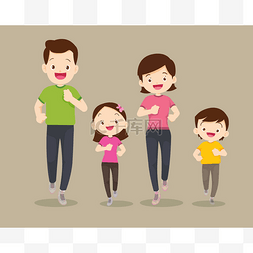 家庭慢跑和一起运动