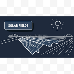 太阳能涂鸦图片_太阳能面板场可再生能源站替代电