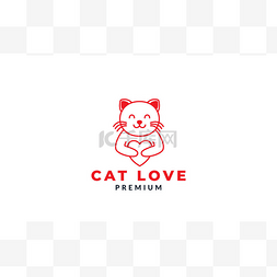 猫或猫或猫或宠物抱着爱的心可爱