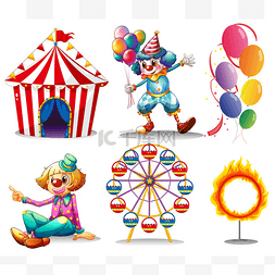 火火焰火圈下载图片_马戏团帐篷、 小丑、 摩天轮、 气