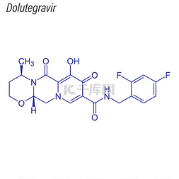分子药物图片_Dolutegravir的骨骼公式。药物化学分