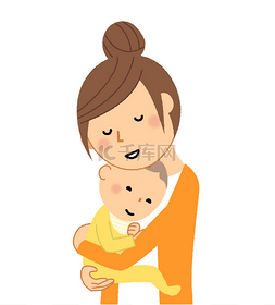 母亲和婴儿/抱着孩子的年轻妇女