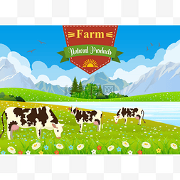 交易所一头牛图片_在景观和农场的三头牛.