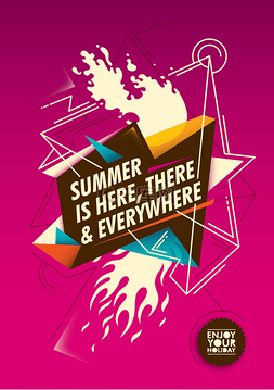 与多彩抽象的夏季海报. 