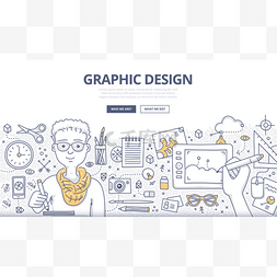 创造和设计图片_平面设计涂鸦概念
