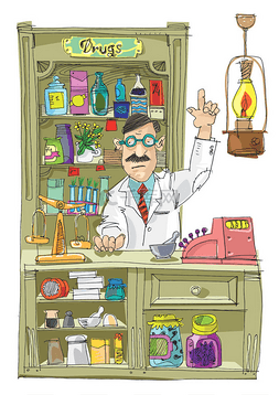 药剂师卡通图片_老式的药剂师-卡通