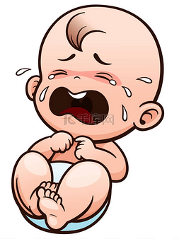 小婴儿哭图片_卡通可爱的小宝贝