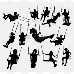 女性剪影图片_Swing people male and female silhouette