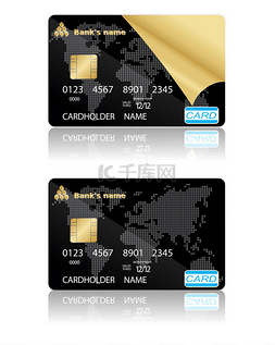 信用卡模板图片_信用咭。矢量插画.