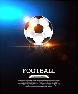 比赛海报设计图片_足球背景与球.
